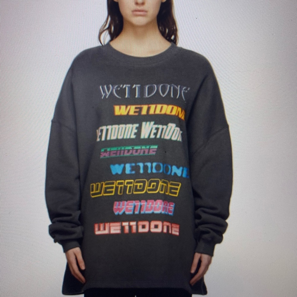 We11done Grey fleece Logo Sweatshirt